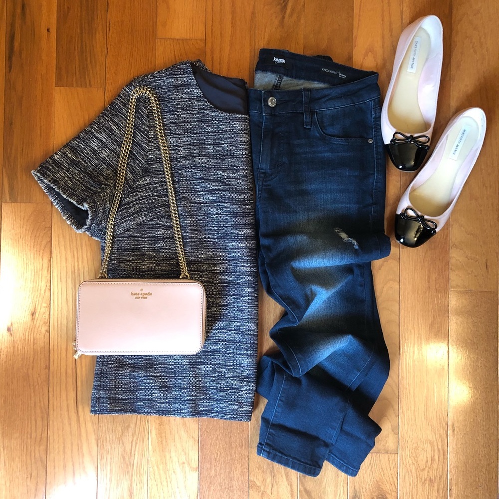 Kensie distressed skinny jeans